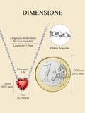 Silver Necklace 925 Sterling Silver Birthstone Love Heart Necklace Valentine'S Day Gift for Her