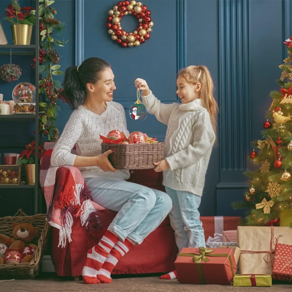 Christmas Ornaments 2021 Wish List Christmas Tree Crystal Glass Pendant Present Keepsake Ceremony for Family Friends Christmas Novelty Souvenir