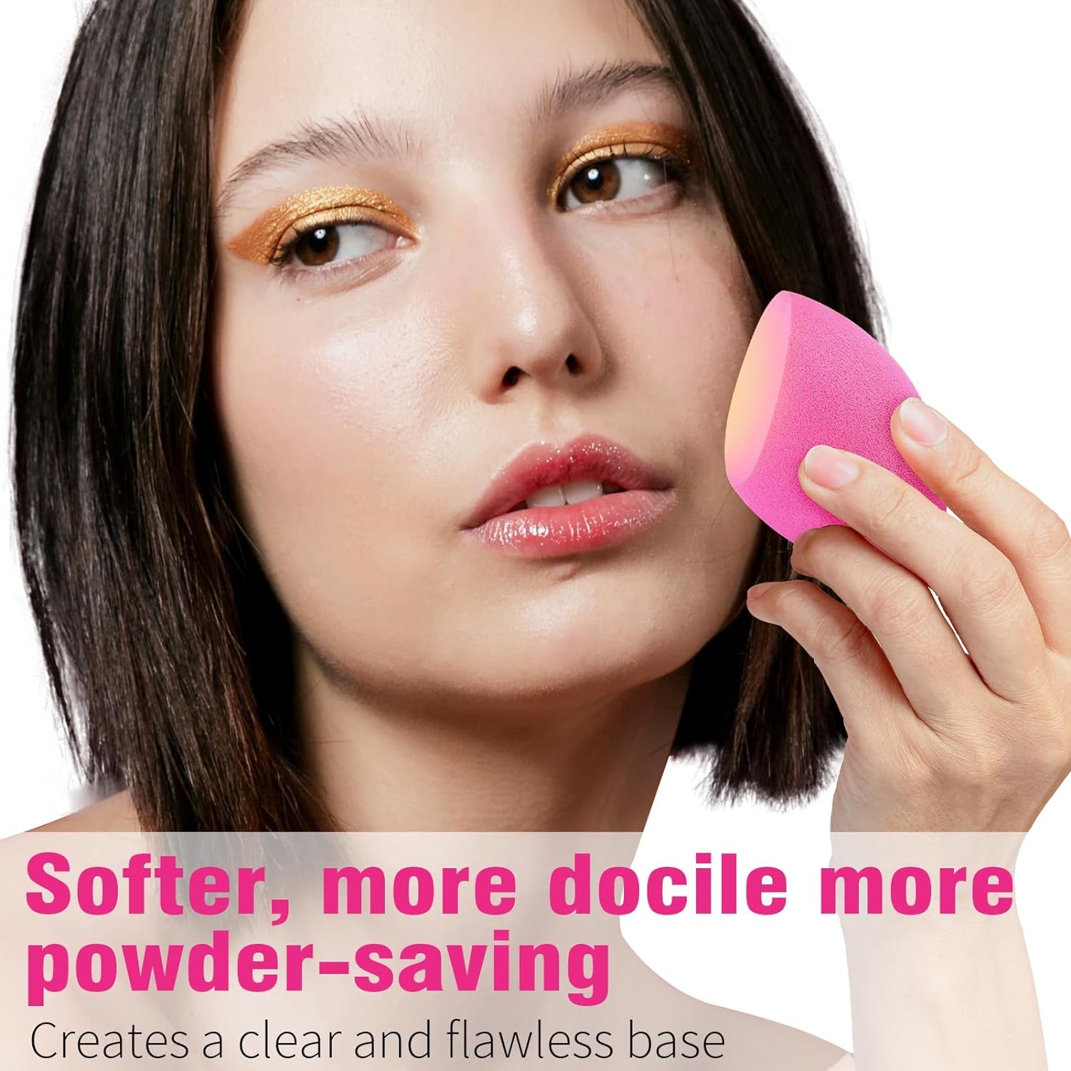 3Pcs Soft Makeup Sponges Set for Liquid Foundation, Cream, and Powder, Latex Free Blender Beauty Sponge, Durable Foundation Puff, Dry & Wet Use Make up Sponges for Face, Beauty Gift Set