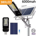 200W Powerful Solar Light Outdoor Solar Street Light 6000Mah Waterproof Automatic Dusk to Dawn Street Light for Garage Garden
