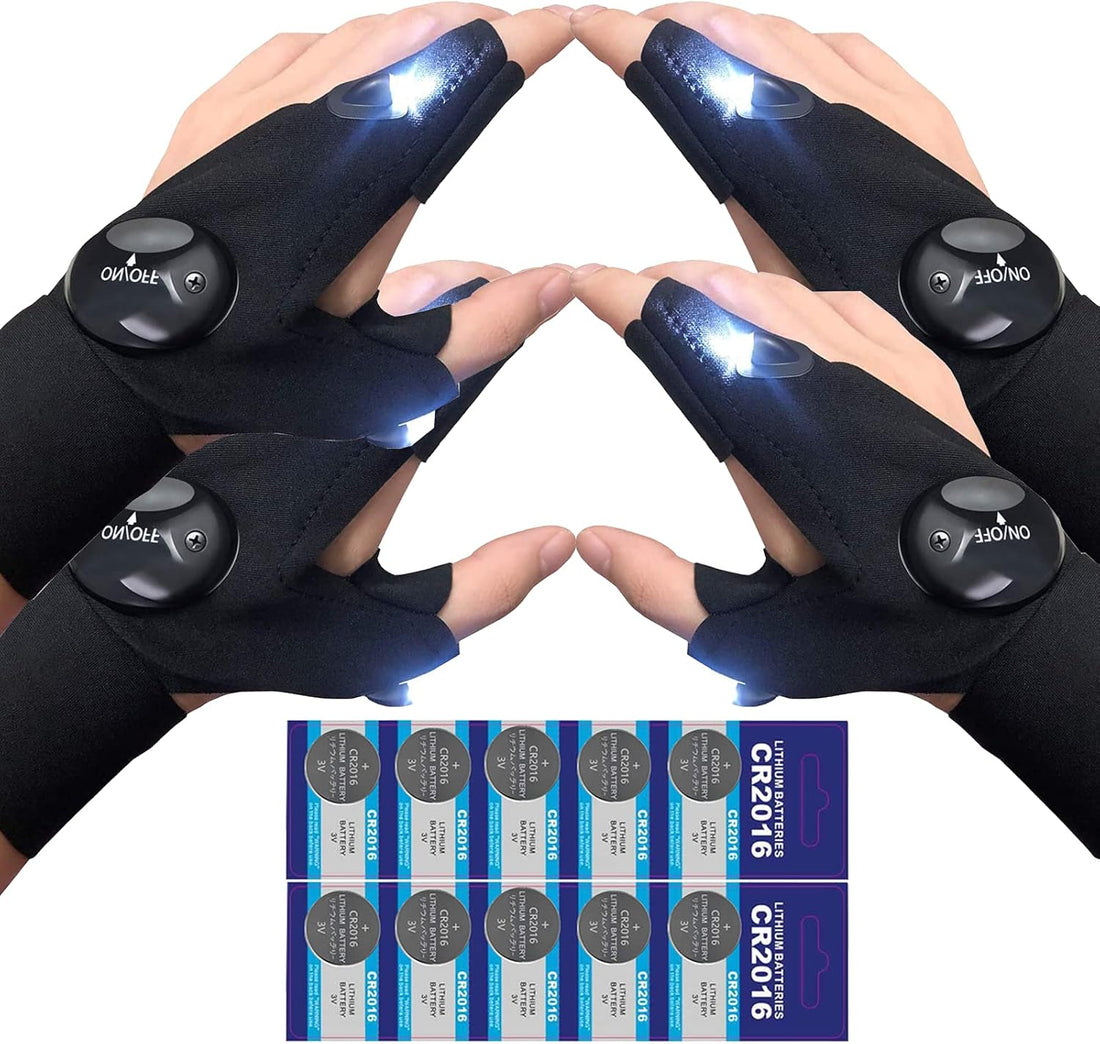2Pcs Hands Free Flashlights, LED Flashligt Gloves, Husband Gifts, Fishing Gifts for Menfather'S Day Gifts, Gadgets for Men, Unique Gifts for Men