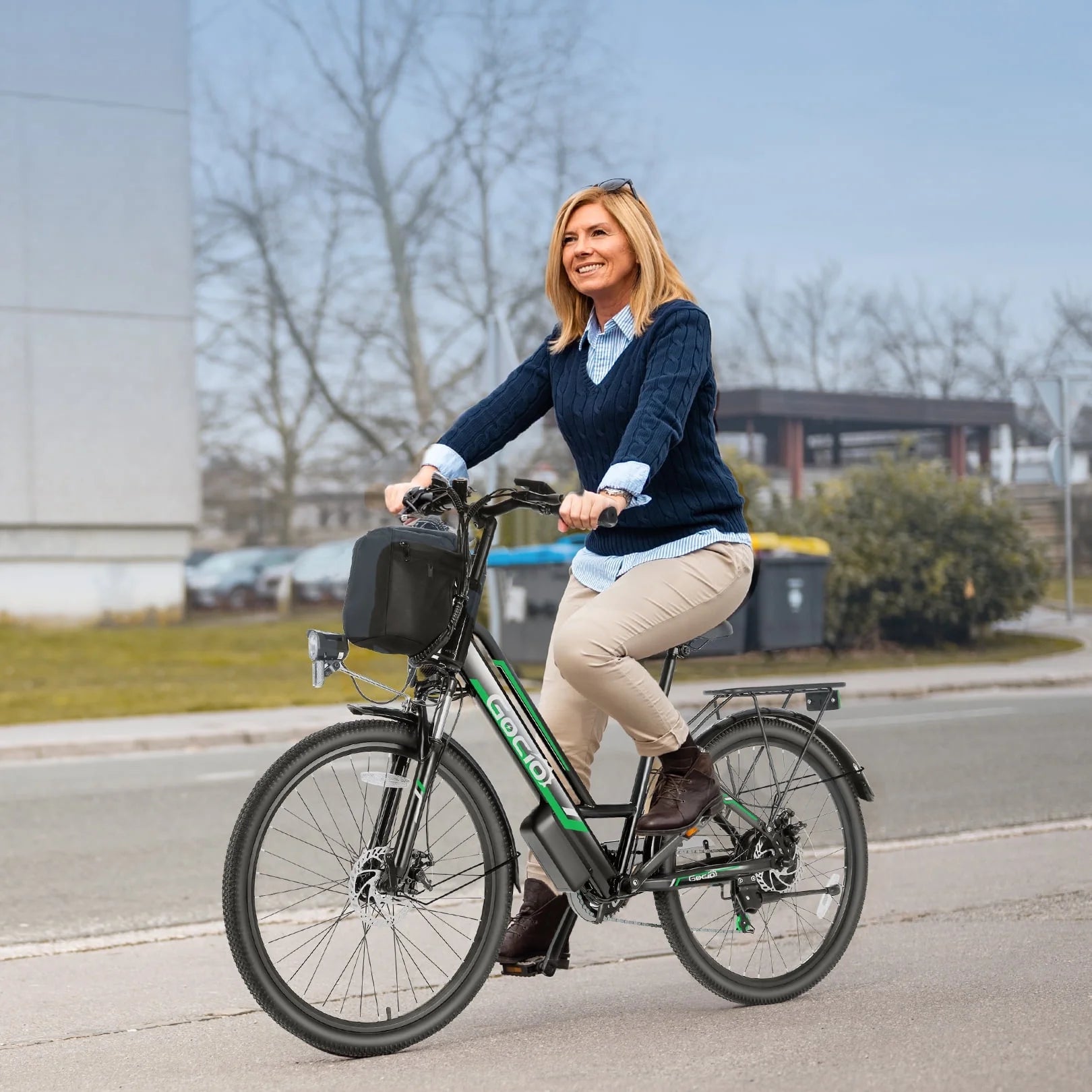 26" Electric Bike for Adults, 500W Electric Commuter Bike 48V 7.8Ah, Shimano 7-Speed, Cruiser City Ebike UL2849