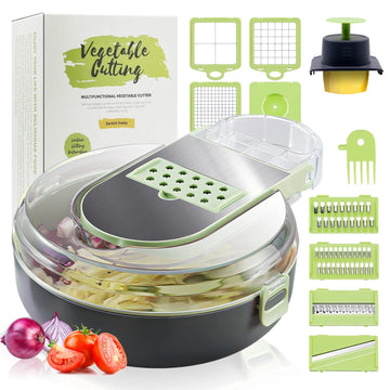 Vegetable Chopper,  Multifunctional 12-In-1 Veggie Chopper with 7 Blades, Onion Chopper Food Chopper Vegetable Slicer Cutter Dicer