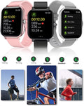 Smart Fitness Tracker Watch for Android/Ios - IP68, Heart Rate/Blood Oxygen/Sleep Monitoring, 8 Sports Modes, Breath Training, Weather Updates - 1.69-Inch Display for Men and Women (Rose Gold)