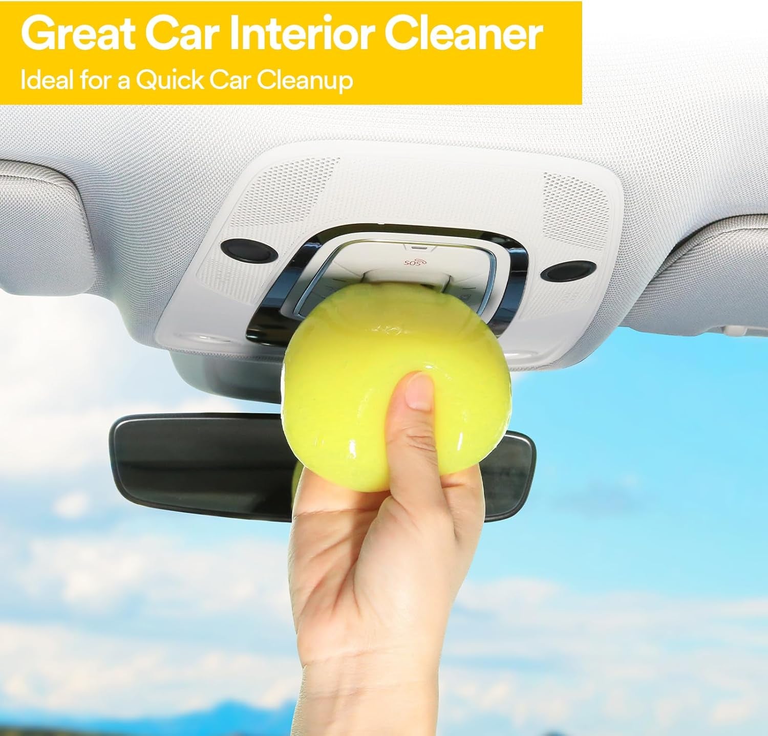 Car Cleaning Gel Detailing Kit Car Cleaning Putty Gel Reusable Car Cleaning Tools Car Slime for Cleaning Car Slime Cleaner Car Cleaning Supplies Car Accessories for Men Women Yellow