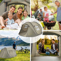 Instant Tent 4-Person Camp Tent, Auto Setup Pop up Tent, Pordable, Huge Door & Windows, Green