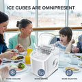 Countertop Ice Maker Machine 26Lbs/24H, 6 Mins/9 Bullets of Ice, Self-Cleaning, White