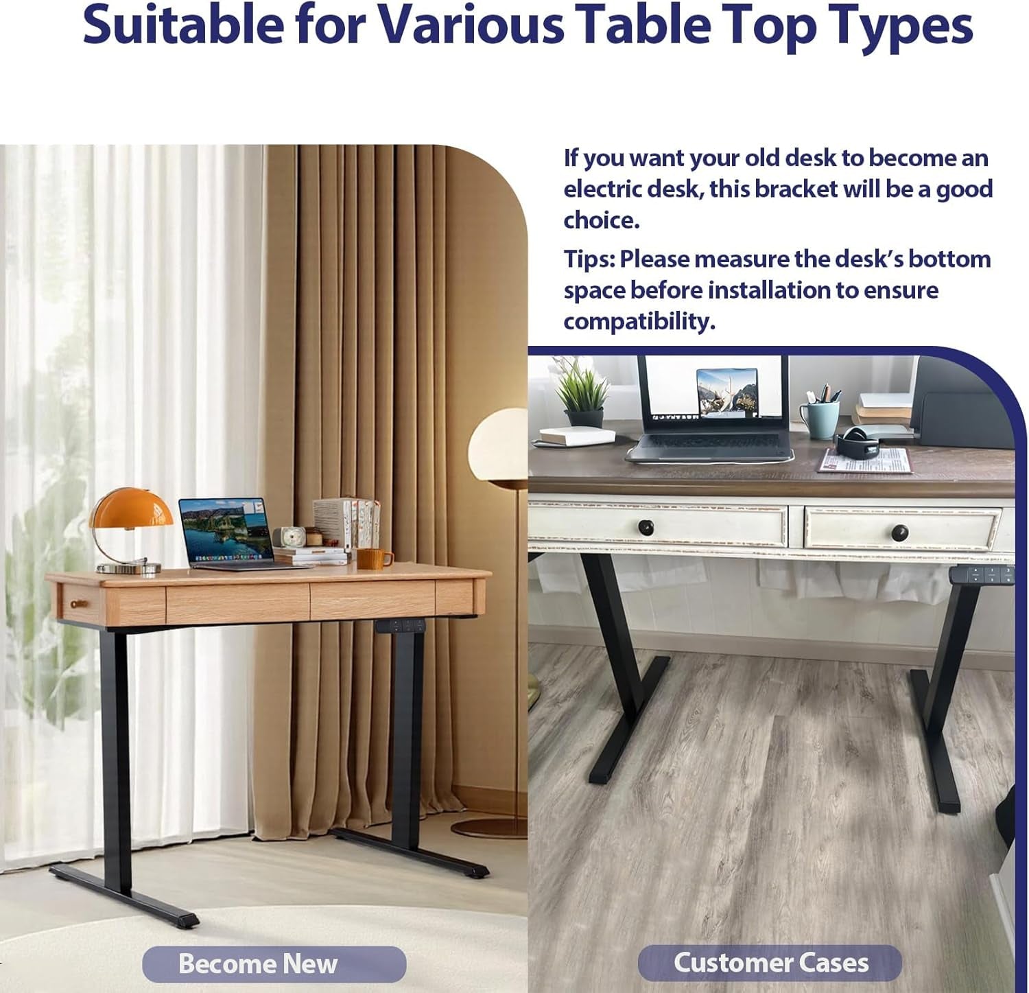 Dual Motor Electric Adjustable Standing for up to 70.8”X31.5” Table Tops, 225 Lbs Weight Capacity, Computer Desk for Home and Office (Grey Frame Only)