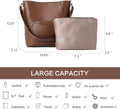 Hobo Bags for Women Designer Handbags Vegan Leather Bucket Purse Shoulder Crossbody Bag (Z-Brown)