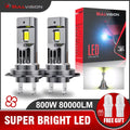 800W Turbo H7 H11 LED Headlight Bulbs CANBUS Lights 80000LM H4 9012 9005 HB3 9006 Mini Lamp 3580 CSP Wireless Car LED with Fan