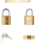 12Pack Small Solid Brass Locks Keyed Alike，1-1/4” (30Mm) Wide Lock Body, 1/5” Shackle Diameter Padlocks with Key